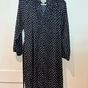 Maeve Black and White Long Sleeve Dress